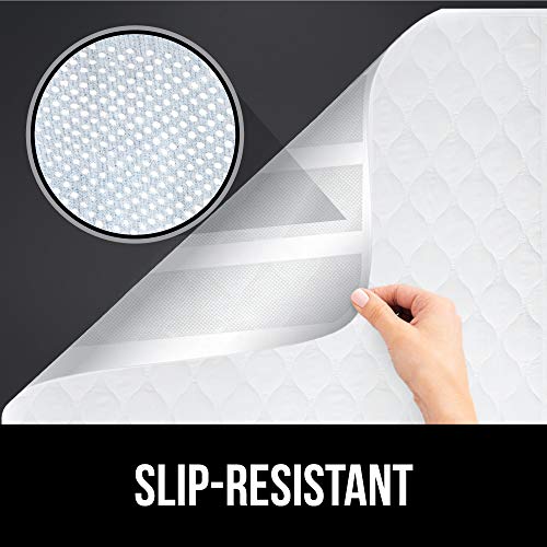 Gorilla Grip Slip Resistant Leak Proof Mattress Pad Protector, 52x34, Absorbs 8 Cups