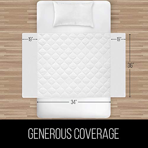 Gorilla Grip Incontinence Pad and Mattress Gripper, Incontinence Pad Size  52x34 in White, Mattress Gripper Twin Size 36x72, Slip Resistant, 2 Item